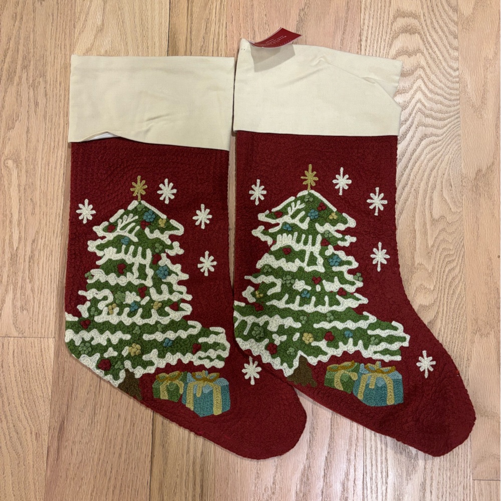 Pottery Barn Holiday Stockings - Red and Green
